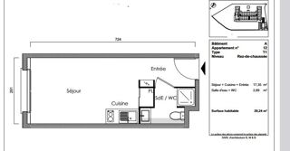  Appartement � vendre 1 pi�ce 20 m�