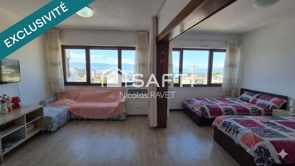 Studio traversant avec vue panoramique Lac Léman
