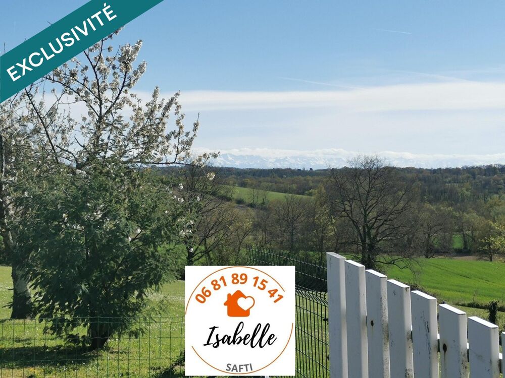 Maison de 75 m² de plain-pied individuelle, 2 chambres, vue sur les Pyrénées, avec très beau terrain 5146 m².