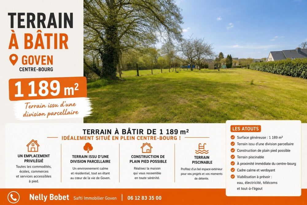 Vente Terrain GRAND TERRAIN A BÂTIR PROCHE CENTRE Goven