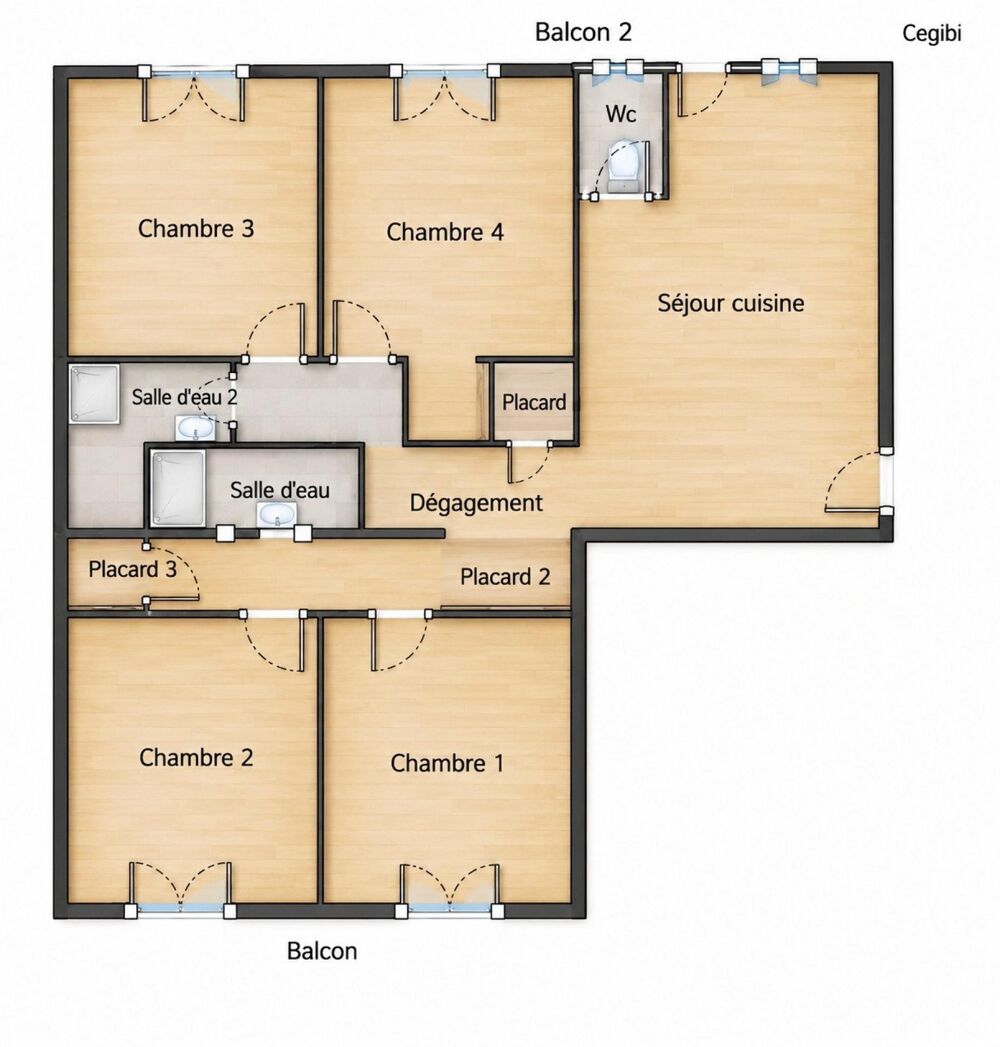 Vente Appartement Appartement T4 rénové avec garage et parking Pau