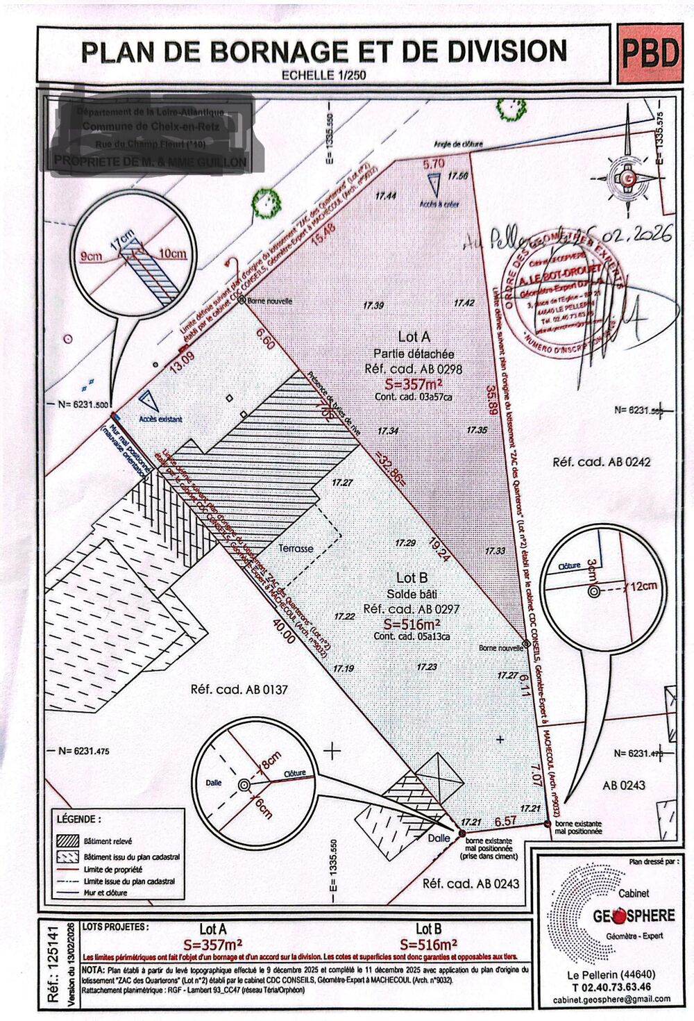 Vente Terrain Terrain 357 m² S-E, libre constructeur, viabilisé Cheix-en-retz