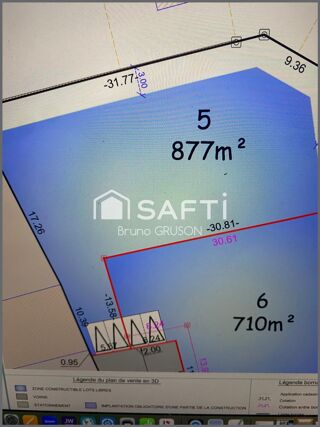  Terrain  vendre 877 m