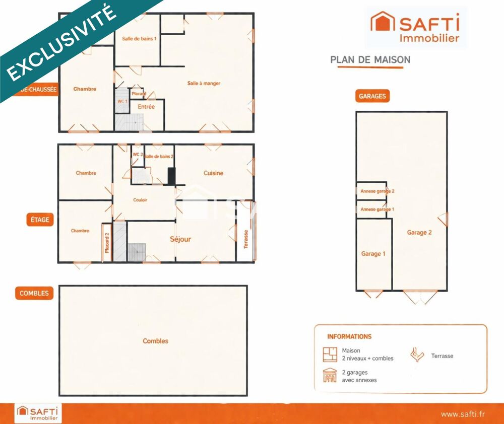 Vente Maison Charmante et grande maison de 180 m² avec un terrain de 1228m² – Charmant village de Saint Privat d'Allier Saint-privat-d'allier