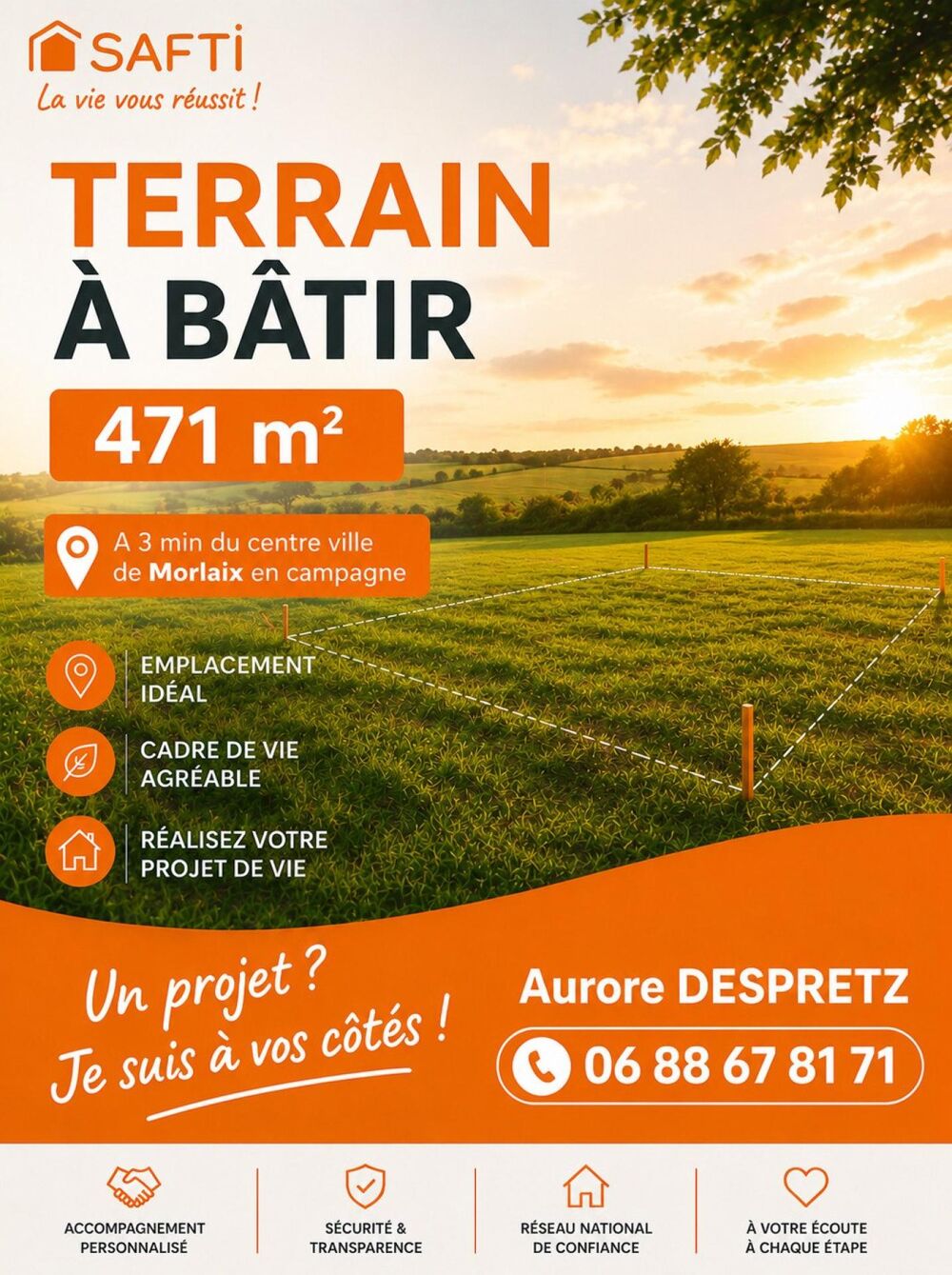 Vente Terrain Terrain à bâtir à la campagne aux portes de Morlaix Morlaix