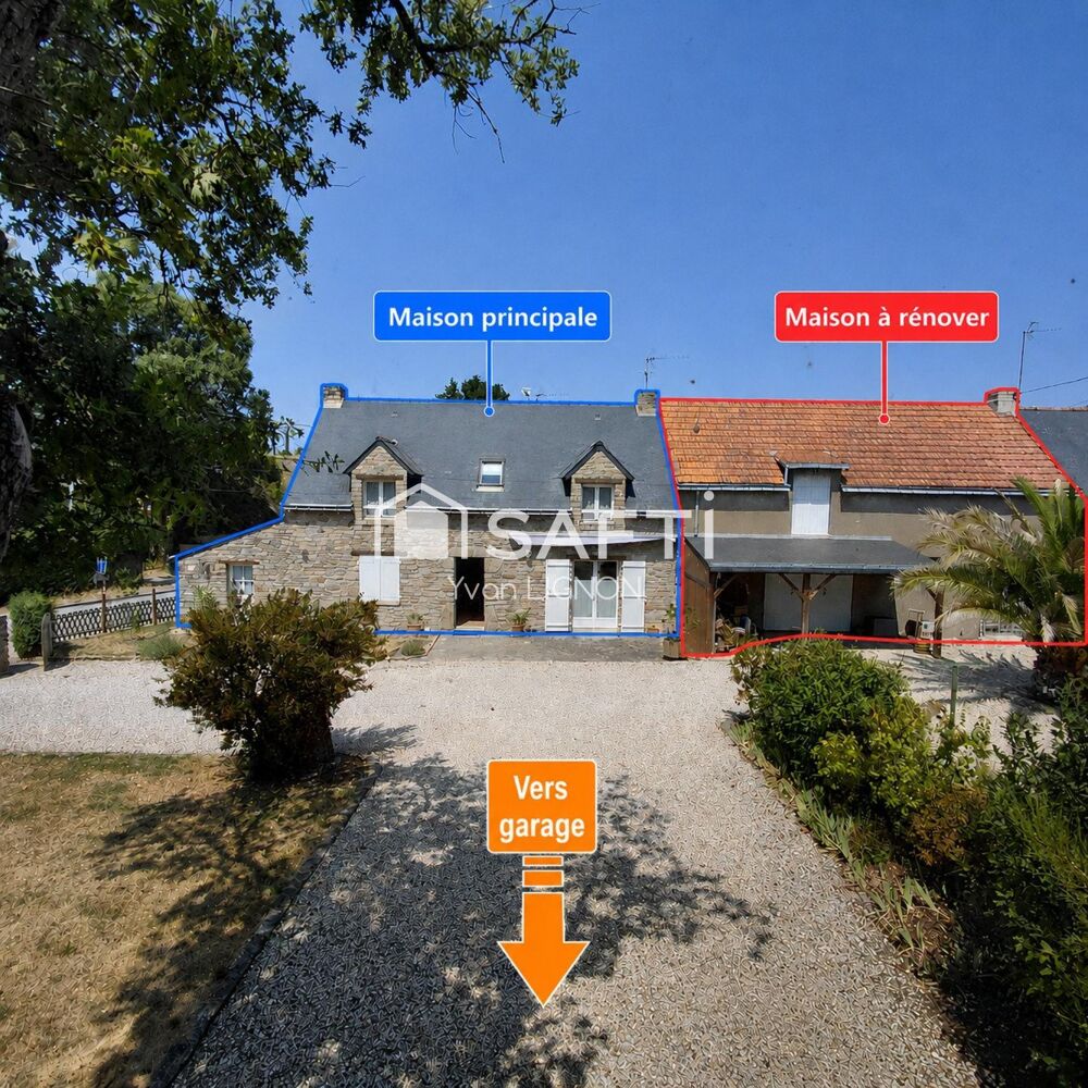 Vente Maison 109 m² habitables + environ 140 m² à aménager + garage 42 m² + espace aménagé d'environ 30 m² au-dessus Saint-lyphard