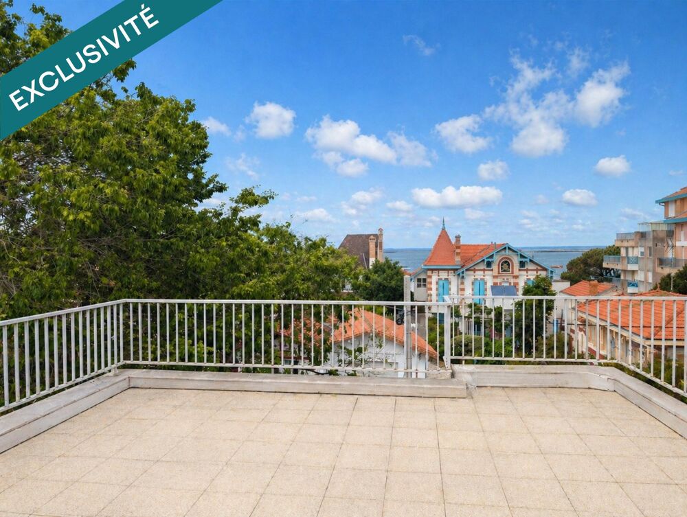 Dernier étage avec rooftop, vue Bassin et plage à pied