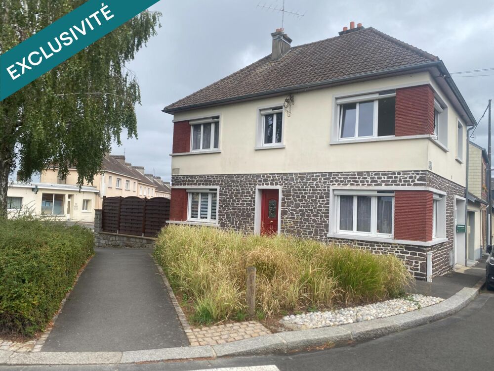 Maison de ville, 96 m², 4 chs, cour, centre ville Flers