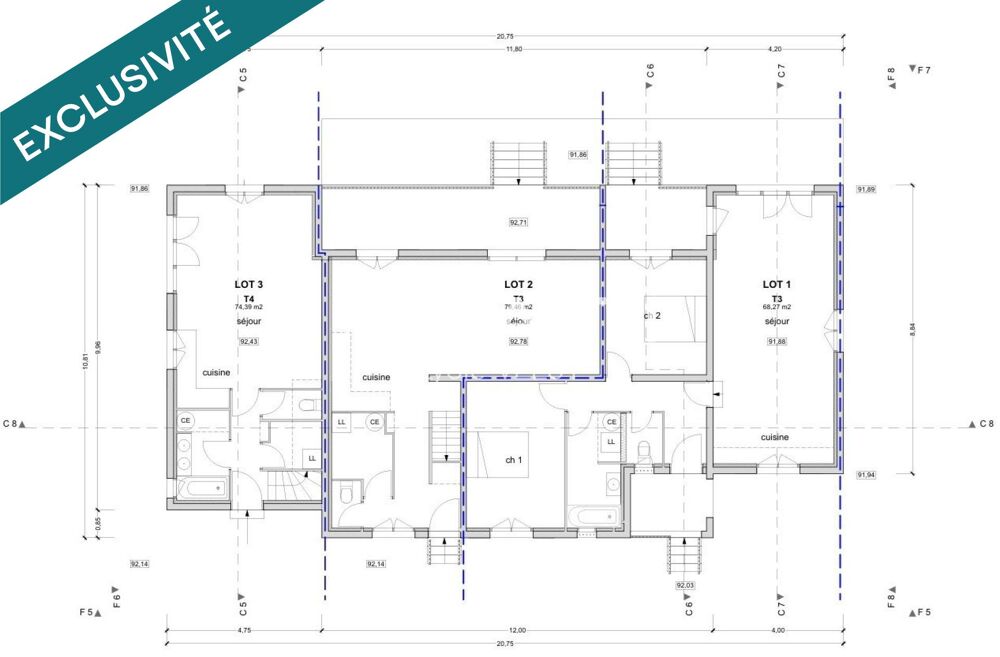 Maison 3 pièces 69 m²