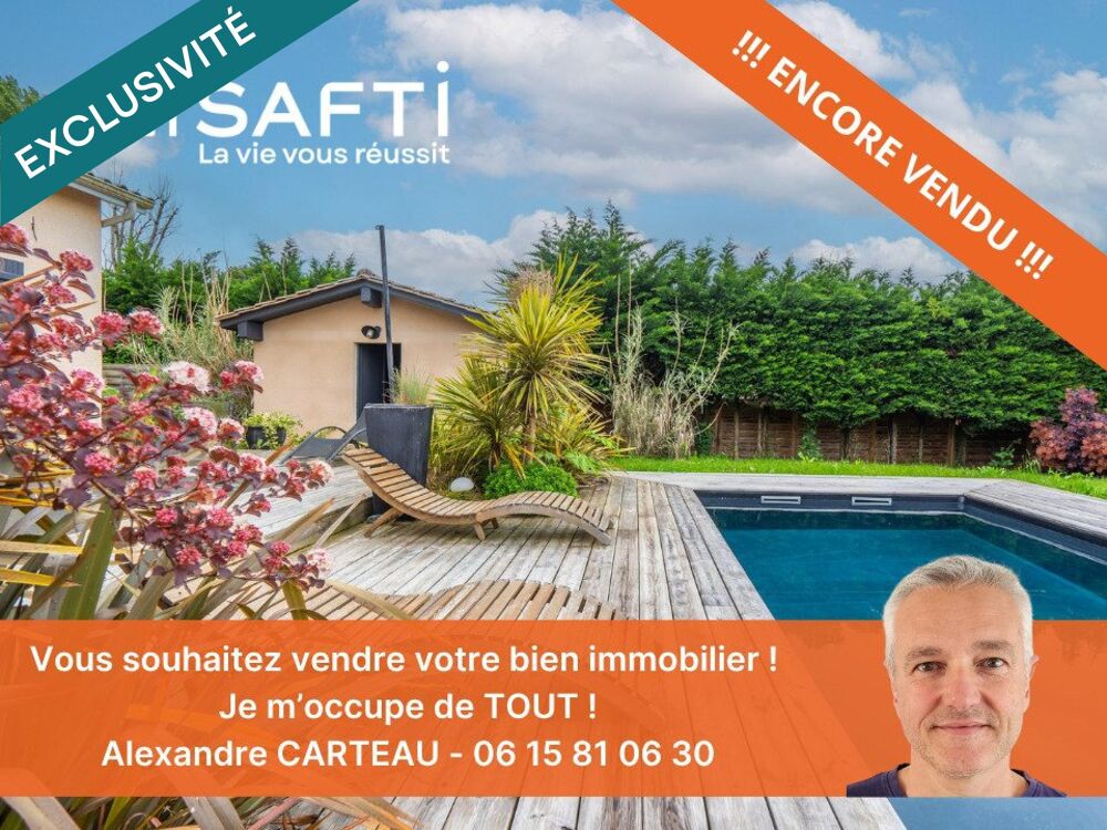 Maison 4 chambres, grand garage, piscine