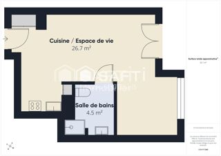  Appartement à vendre 1 pièce 32 m²