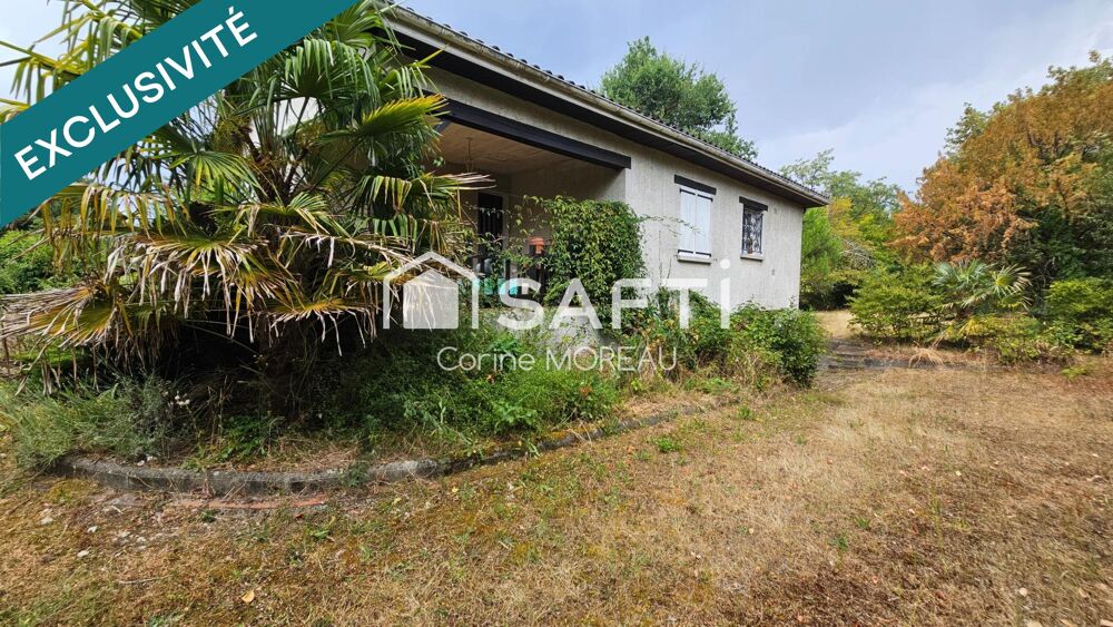 Maison de plain pied 3 chambres sur terrain arboré