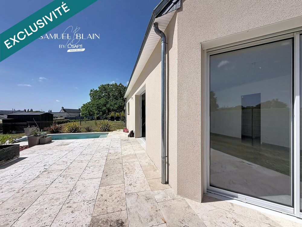 Vente Maison Piscine, plain de plain pied 3 ch et jardin. Saumur