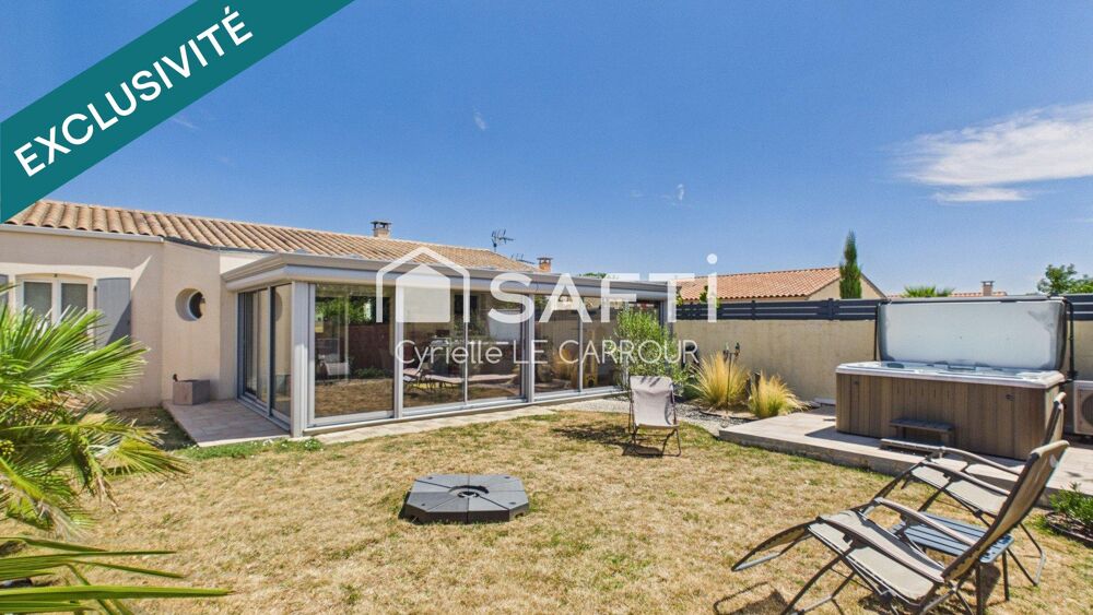 Maison familiale de plain-pied, 4 chambres, véranda et spa