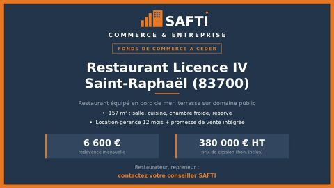 Restaurant avec licence IV &agrave; Saint-Rapha&euml;l 157m2 380000 83700 Saint-raphael