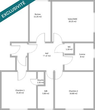  Appartement � vendre 5 pi�ces 94 m�