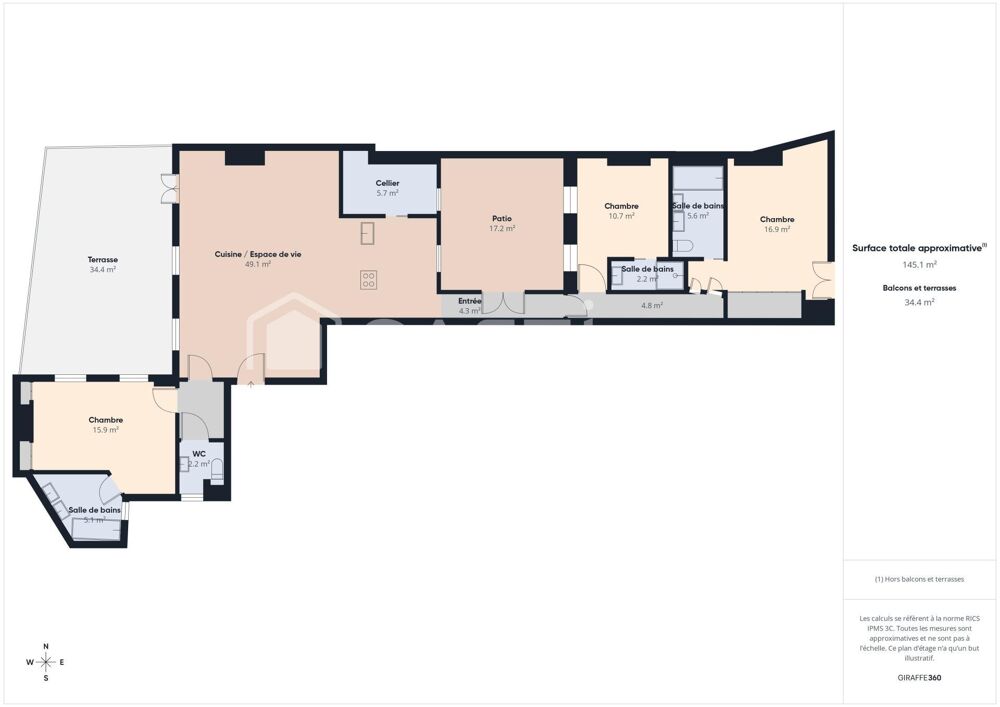 Vente Appartement Élégant appartement de caractère – 146 m² – Bordeaux centre Bordeaux