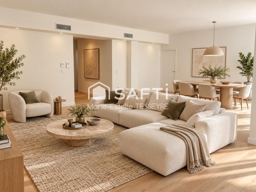 Vente Appartement Saint Augustin – Élégant T4 de 137,9m2 entièrement rénové avec patio de 30 m² et garage de 15m2 Bordeaux