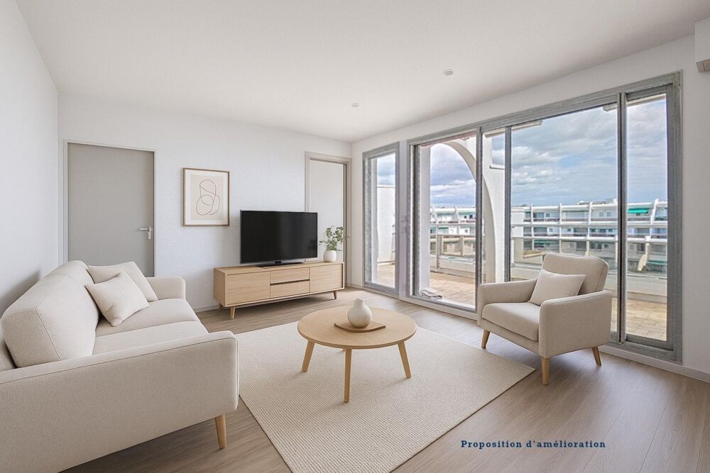 T3 en attique rénové  Terrasse 36 m²  150 m des plages - Secteur Couchant