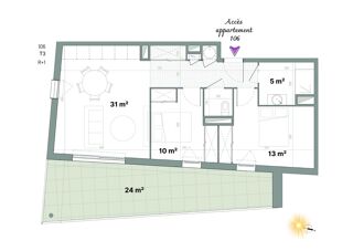  Appartement � vendre 3 pi�ces 60 m�