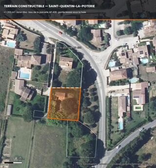 Vente Terrain Terrain à bâtir 1200 m² Saint-Quentin-la-Poterie Saint-quentin-la-poterie