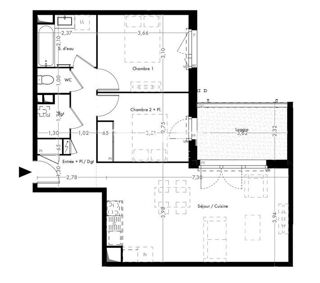  Appartement à vendre 3 pièces 65 m²