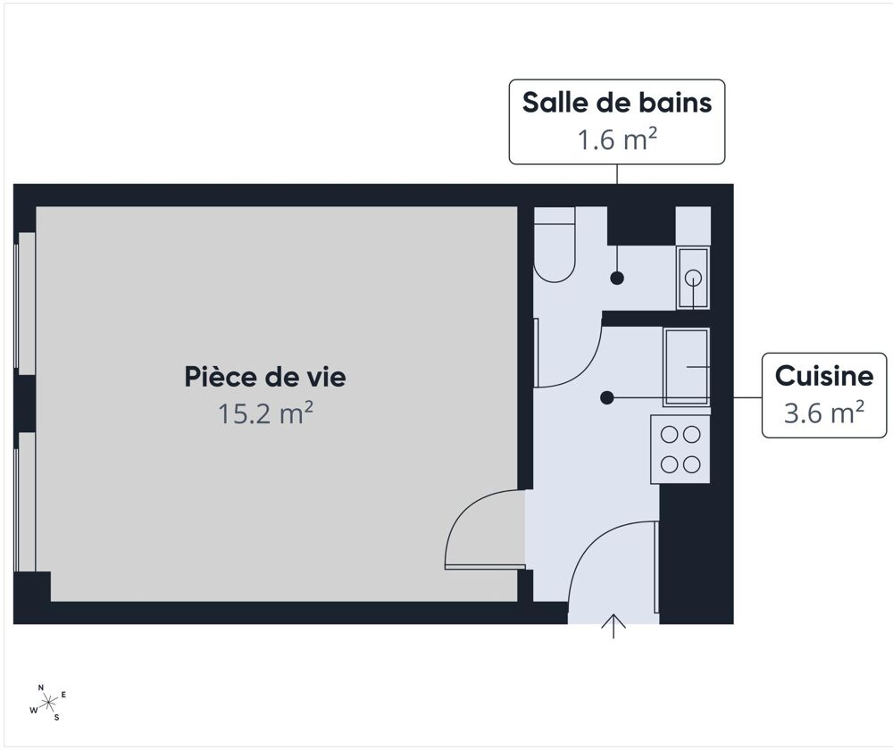 Vente Appartement Studio lumineux et calme rue Lacroix Paris 17