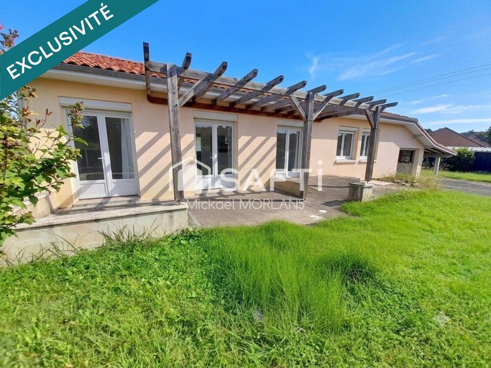 Maison de plain pied 95m2, 3 chambres, garage