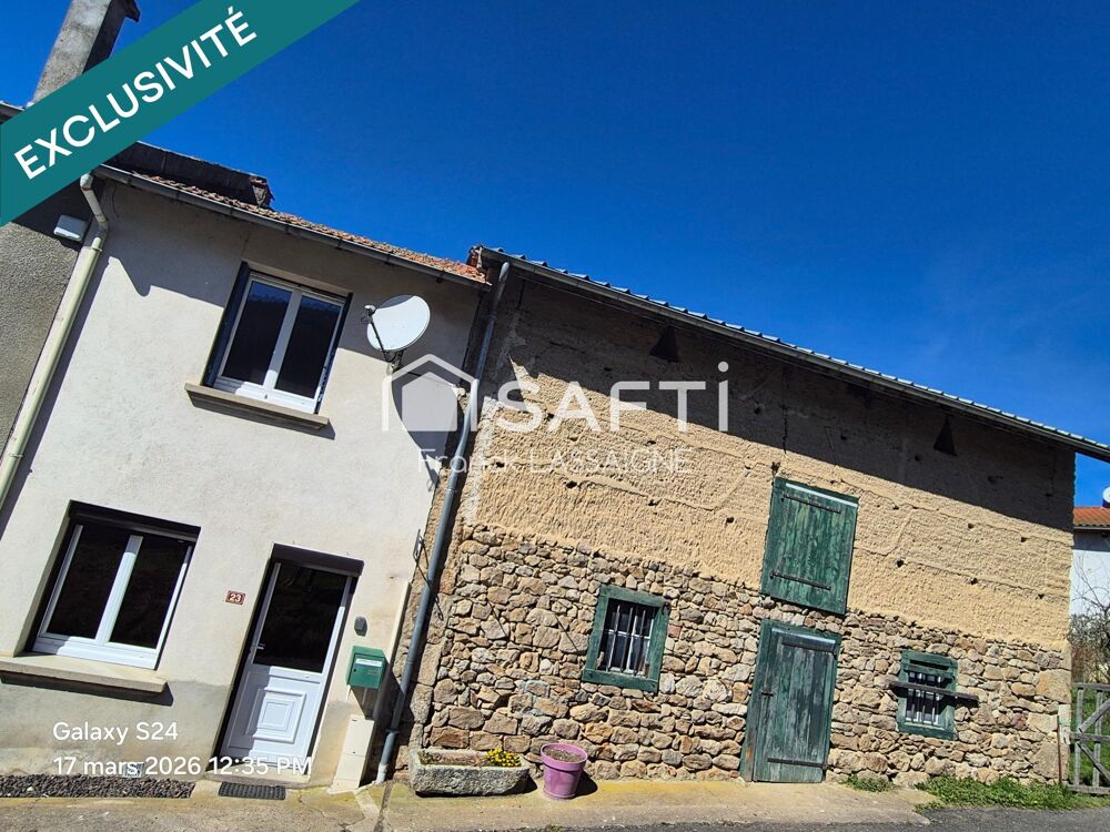 Maison 3 pièces et grange avec terrain clos
