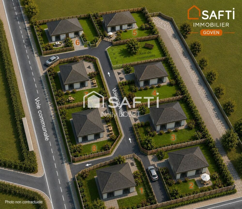 Vente Terrain Terrain à bâtir de 346 m² – Viabilisé & Libre de constructeur – Dans un mini-lotissement intimiste sans mitoyenneté ! Goven