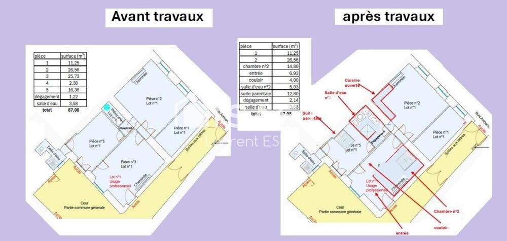 Vente Appartement T3 de standing, 87m² avec accés cours Montauban