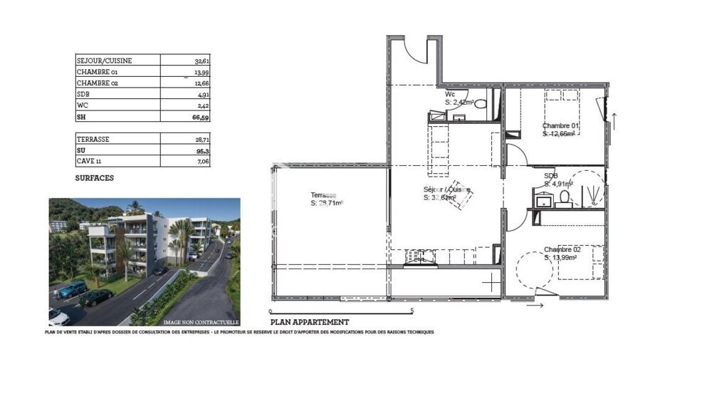 Vente Appartement Superbe T3 95 m² de surface utile avec terrasse – Les Terrasses du Marin Le marin
