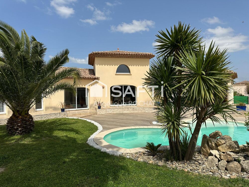 Vente Maison Nouveauté chez SAFTI Magnifique  Languedocienne T5 piscine Garage sur un jardin idéale de 1050m2 Magalas