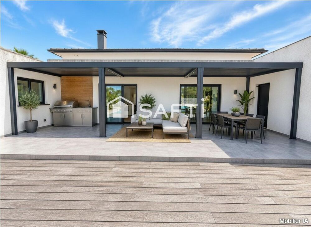 Maison contemporaine de plain?pied  150 m²  Piscine au sel  Terrain clos 1300 m²  Prestations haut de gamme