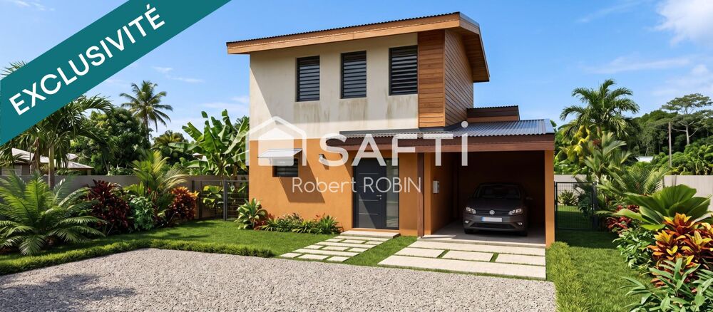 Vente Maison Villa de ville F4 avec varangue donnant sur un jardin. Matoury