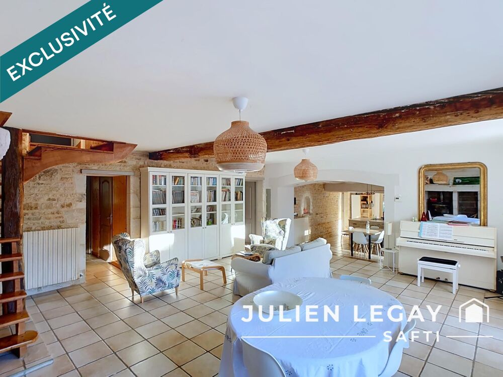 ANCIENNE FERME RÉNOVÉE  196 m²  6 CHAMBRES + 1 BUREAU  GRAND JARDIN