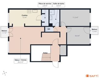  Appartement � vendre 3 pi�ces 66 m�