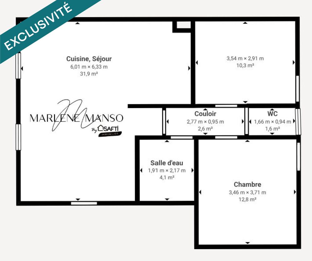 T3 lumineux de 64 m² avec jardin, terrasse et 2 places