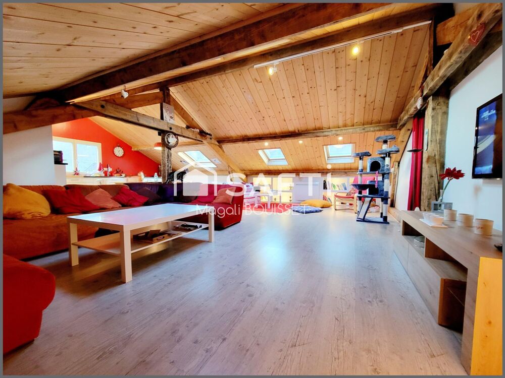 Appartement cosy T4 de 72m², au sol 121m², trois chambres, salle de bain et douche, cave idéal pour entreposer vélos et skis, pl