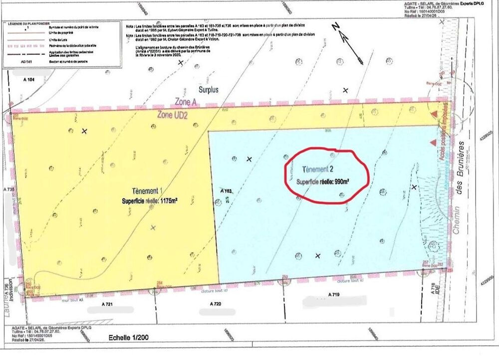 Vente Terrain Terrain à bâtir de 990m² non viabilisé. La riviere