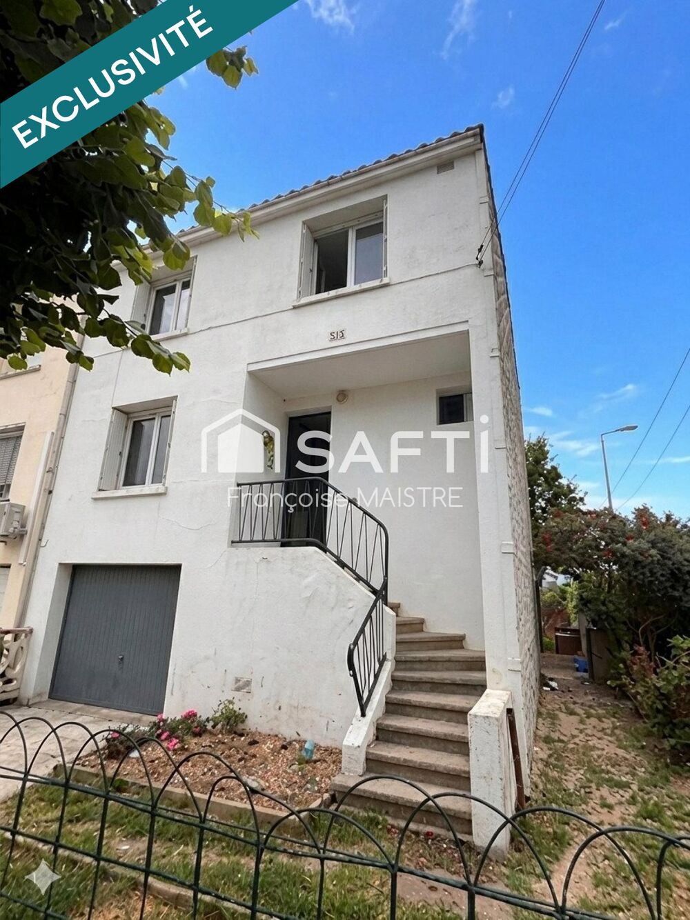 3 chambres, jardin et garage, vue campagne, pas de vis-àvis