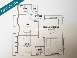  Appartement � vendre 3 pi�ces 59 m�