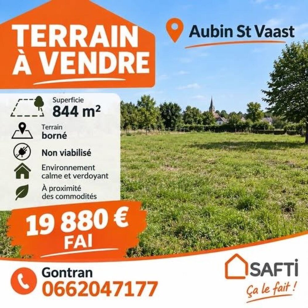 Vente Terrain terrain à bâtir viabilisé Aubin-saint-vaast