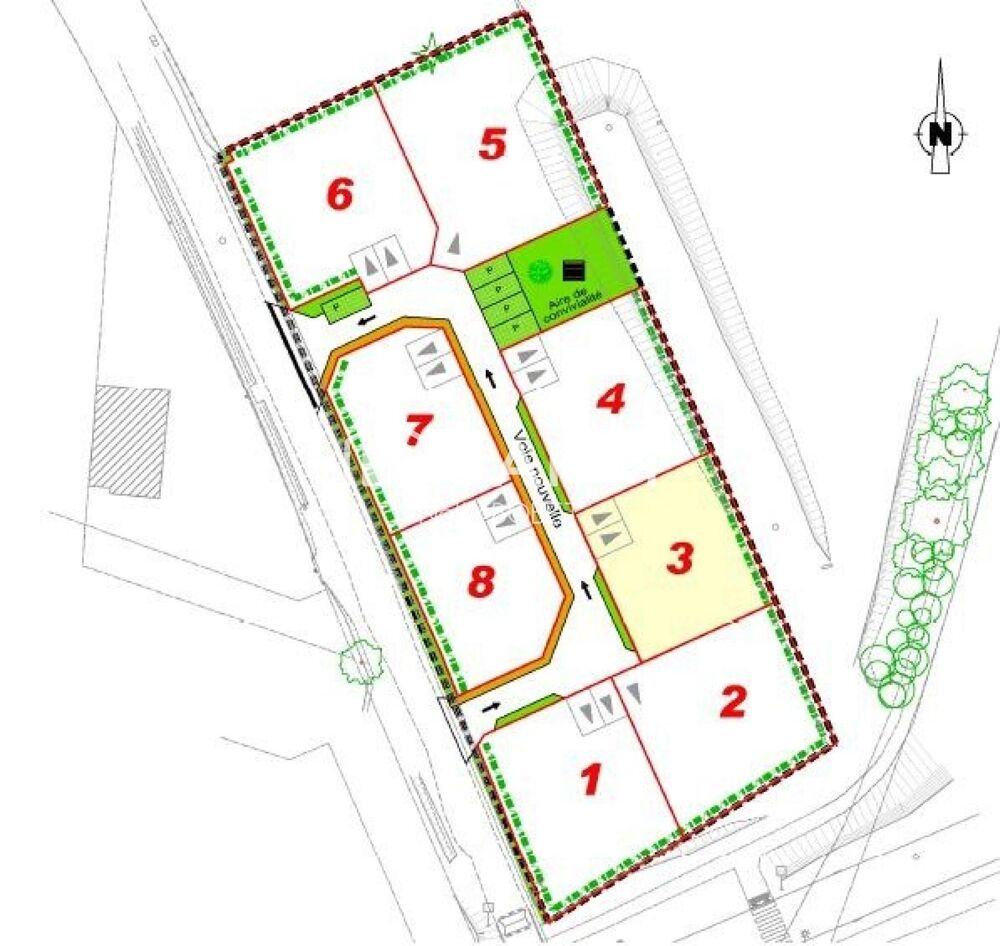 Vente Terrain Terrain à bâtir de 348 m² – Viabilisé & Libre de constructeur – Dans un mini-lotissement intimiste sans mitoyenneté ! Goven