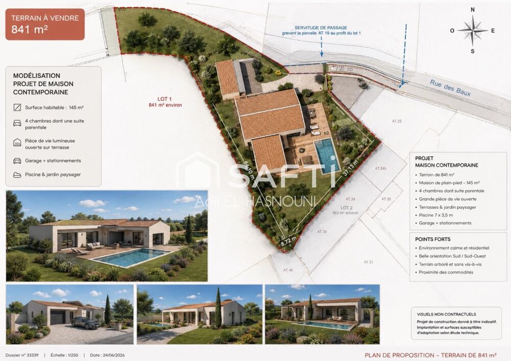Vente Terrain TERRAIN CONSTRUCTIBLE 691 M² LIBRE CONSTRUCTEUR – UN CADRE EXCEPTIONNEL POUR VOTRE PROJET Poussan