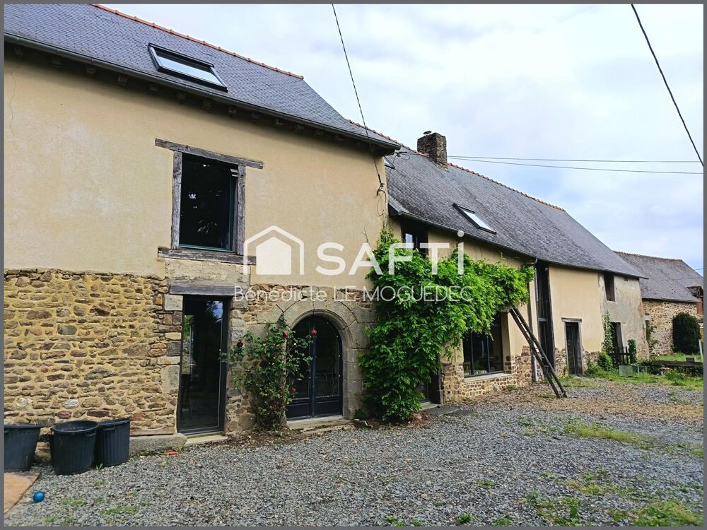 Vente Maison Belle longère en pierre  et terre rénovée, terrain arboré de 1086 m 2-  campagne de  Feins. Feins