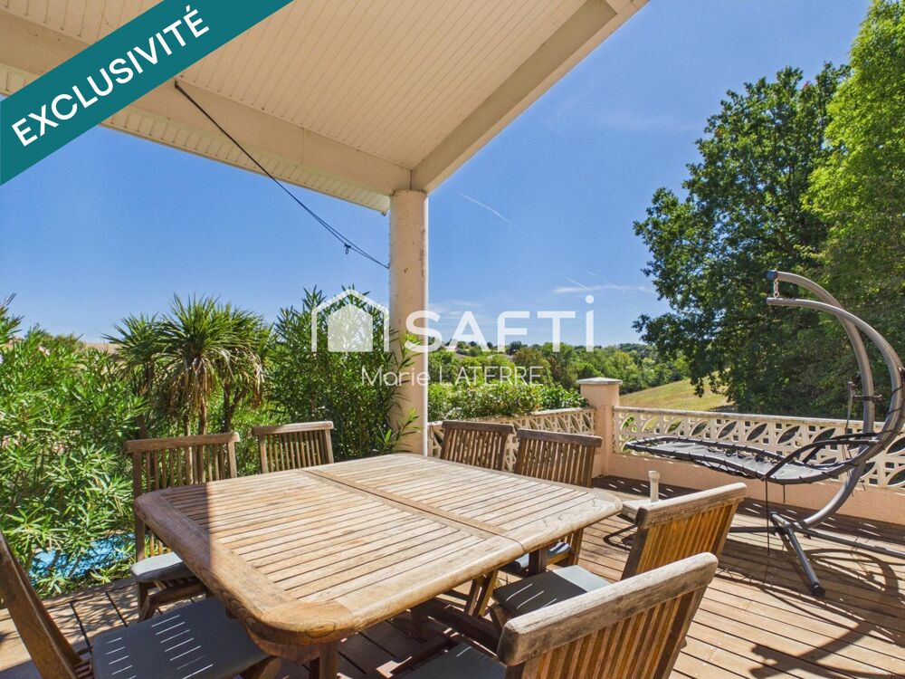 Pompertuzat  Maison familiale avec piscine, au calme et vue dégagée à 10 mn à pied des écoles...