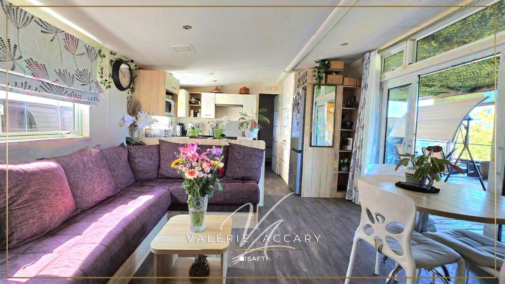 Vente Terrain Rocbaron : Mobil home T4 de 57 m² sur un terrain de 290 m² avec terrasse de 100 m², spa, cave de 30 m²... Rocbaron