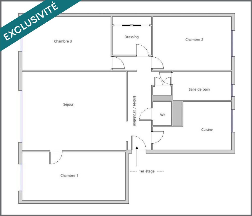 Vente Appartement ASNIÈRES-SUR-SEINE – AVENUE DE LA REDOUTE – 4 PIÈCES / 3 CHAMBRES – 78 m² – PARKING Asnières-sur-seine