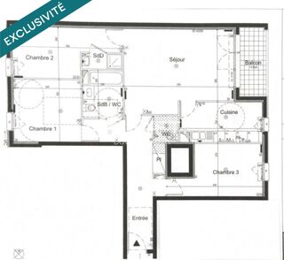  Appartement  vendre 4 pices 88 m